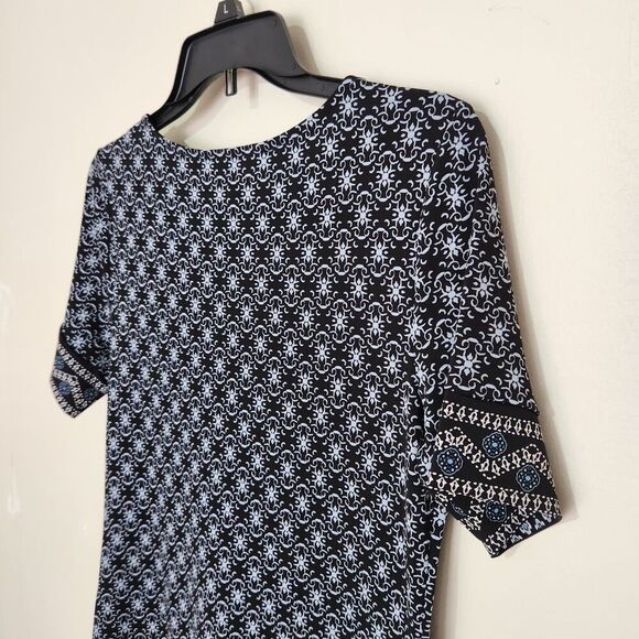 Magnolia Grace Shift Dress Small Petite Short Sleeve Stretch Relax Fit - Picture 4 of 12